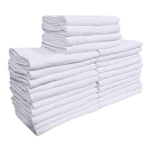 24 Pack Hand Towels 16x27 Economy 100% Cotton Hotel Salon Spa Gym Hair Nail 3 lb